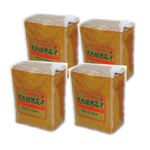 ふるどの天然醸造みそ 1kg袋4個