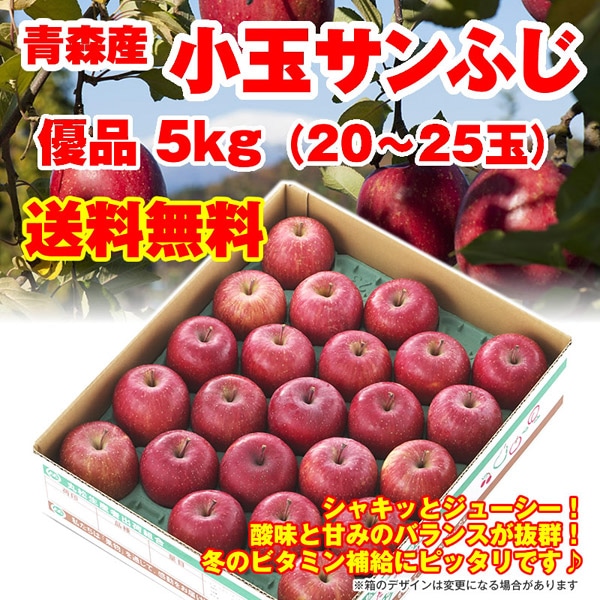 【送料無料】青森県産小粒サンふじ 優品 5kg(20-25玉)
