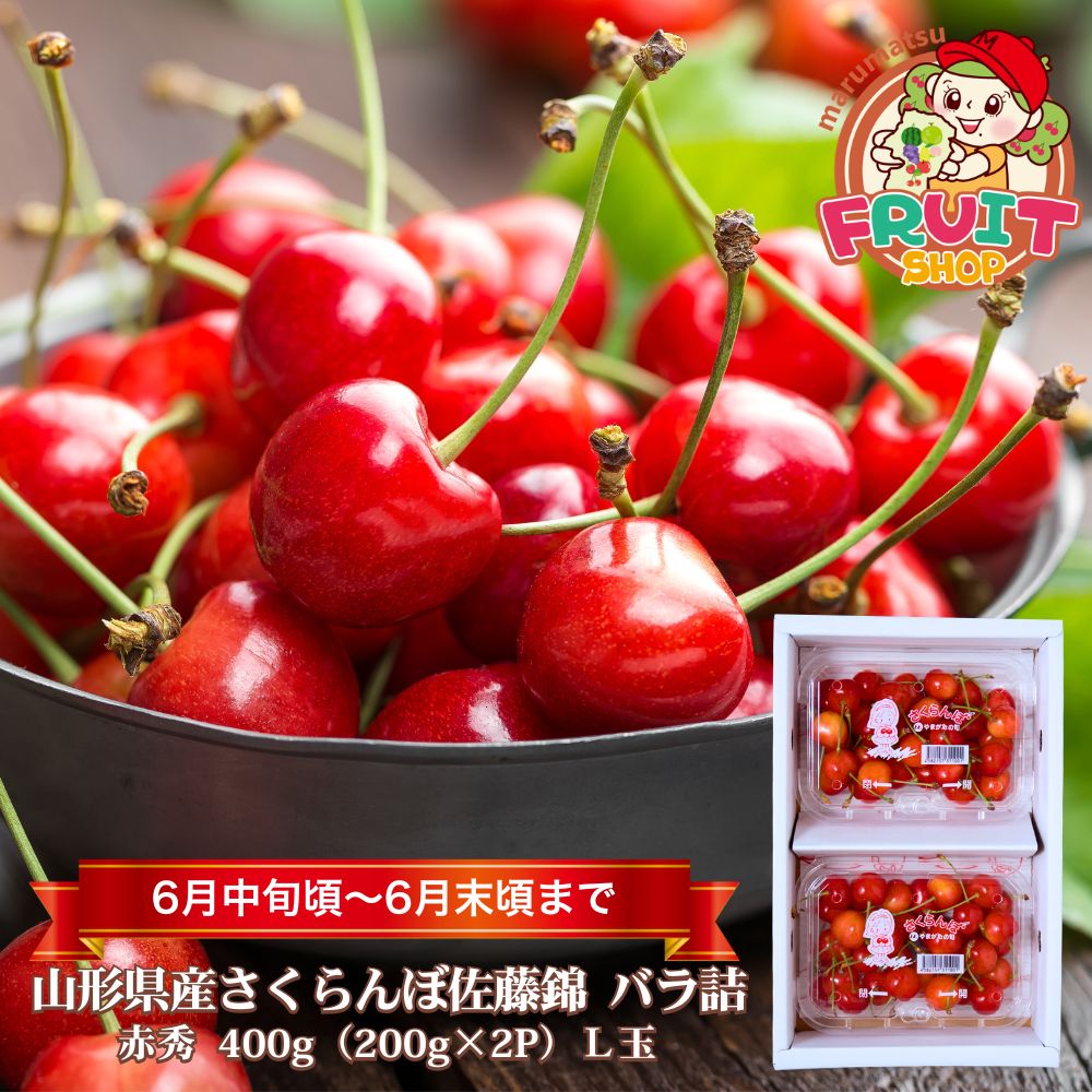 【送料無料】山形県産さくらんぼ「佐藤錦」400g（200g×2P）バラ詰