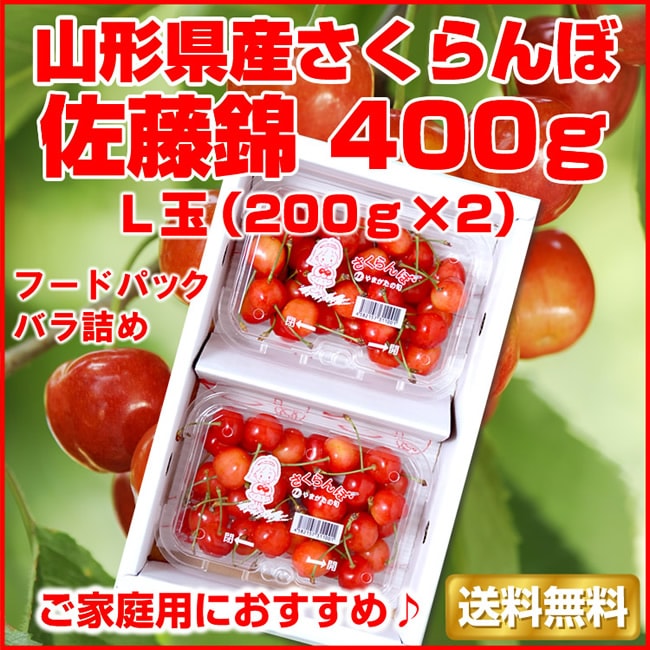 前払い不可】【送料無料】山形県産さくらんぼ「佐藤錦」400g（200g×2P