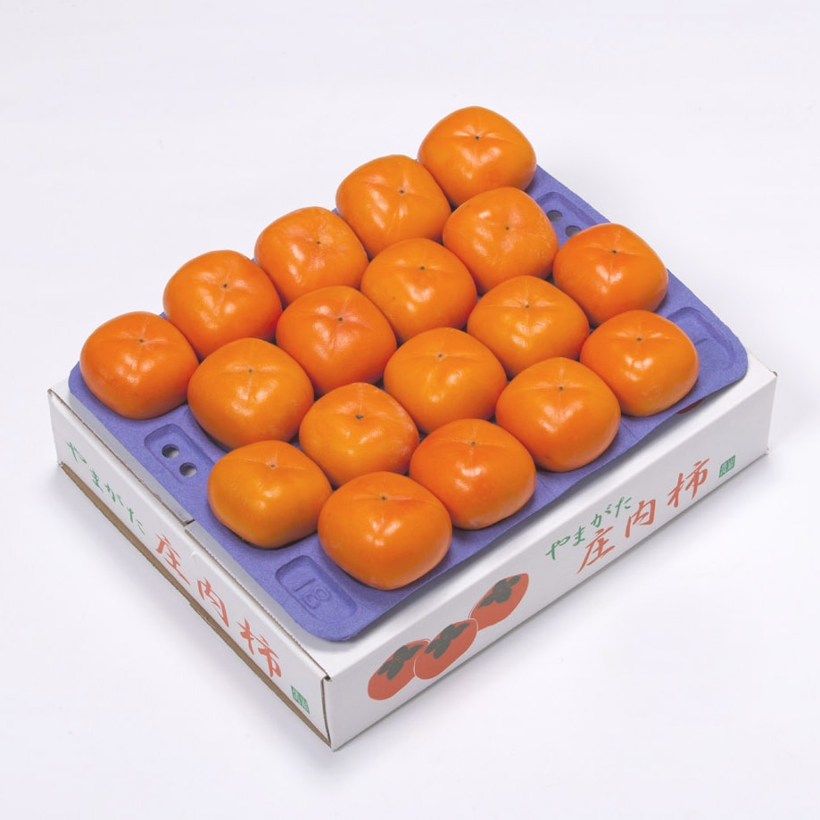 【前払い不可】山形県産庄内柿「平たねなし柿」3.2kg（14-18玉）【前払い選択の場合は後払いに変更させていただきます】