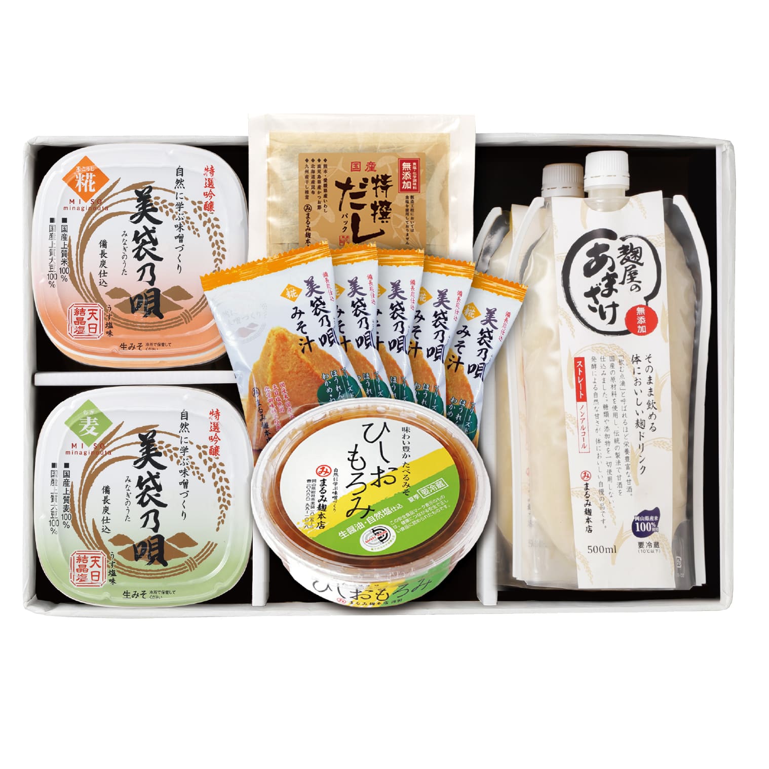 【ギフト・ご自宅用】美袋乃唄・甘酒・フリーズドライみそ汁・ひしおもろみ・特撰だし セット＊MA-20
