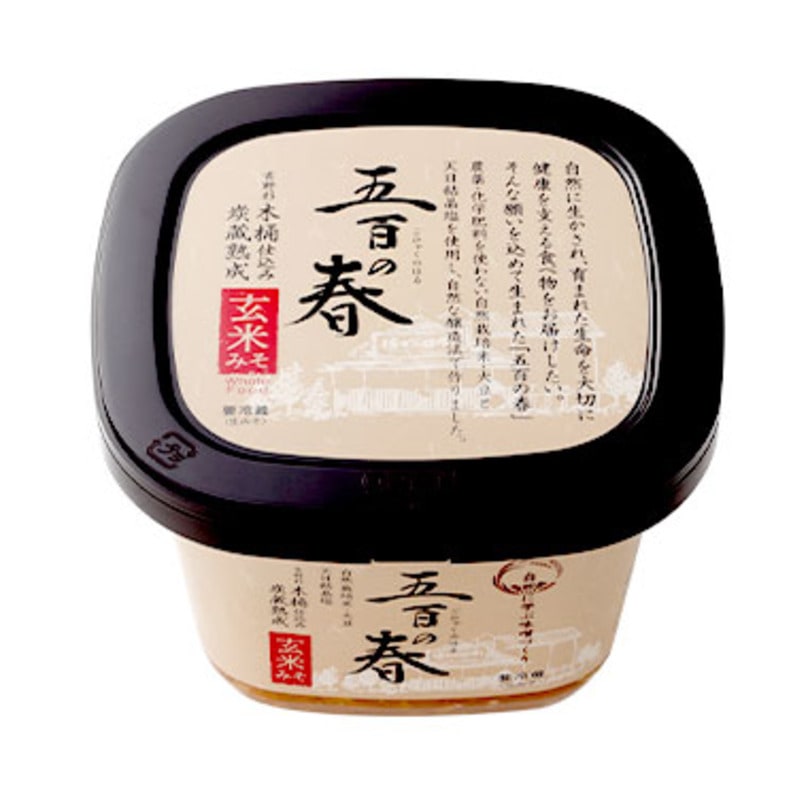 岡山県産　自然栽培　朝日米（玄米）使用　五百の春（玄米みそ）750gカップ＊
