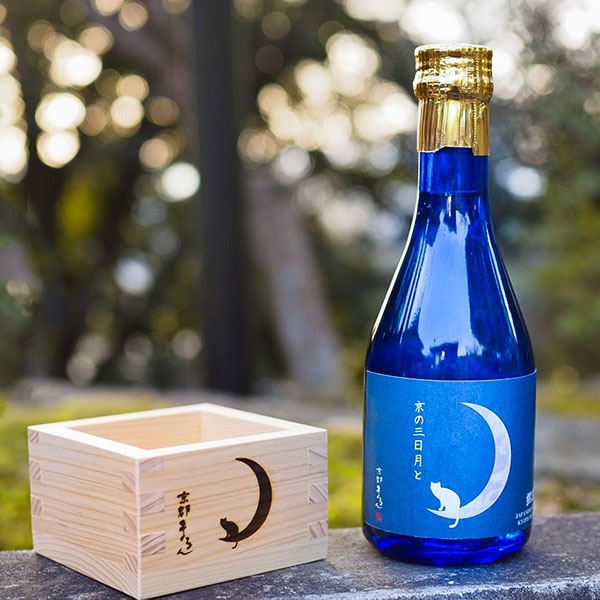 お酒 京の三日月と 猫 三日月ラベル 京都まるん 京都のかわいいお菓子屋さん