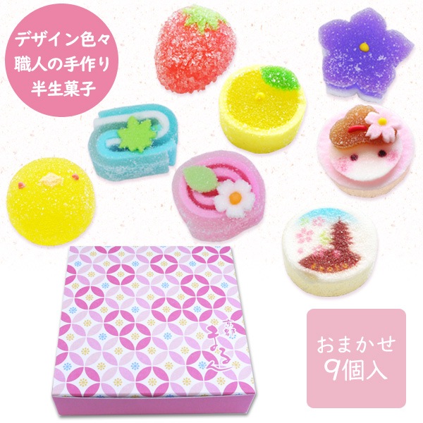 まるたん子さま専用 半生菓子】おまかせ9個入・ピンクBOX （和風ゼリー）