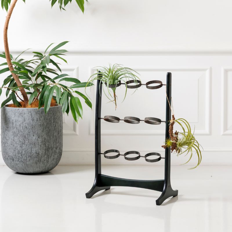 木のフレームのアイアンリングスタンド［MF-086］｜一点モノ家具通販の
