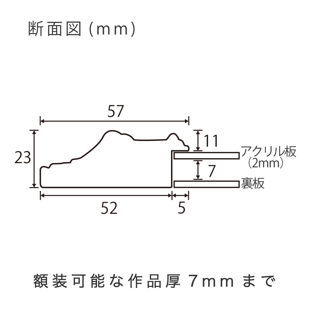 MRN-D3023-E ゴールド/ブラウン　[デッサン額縁/UVカットアクリル]　SN250/W57