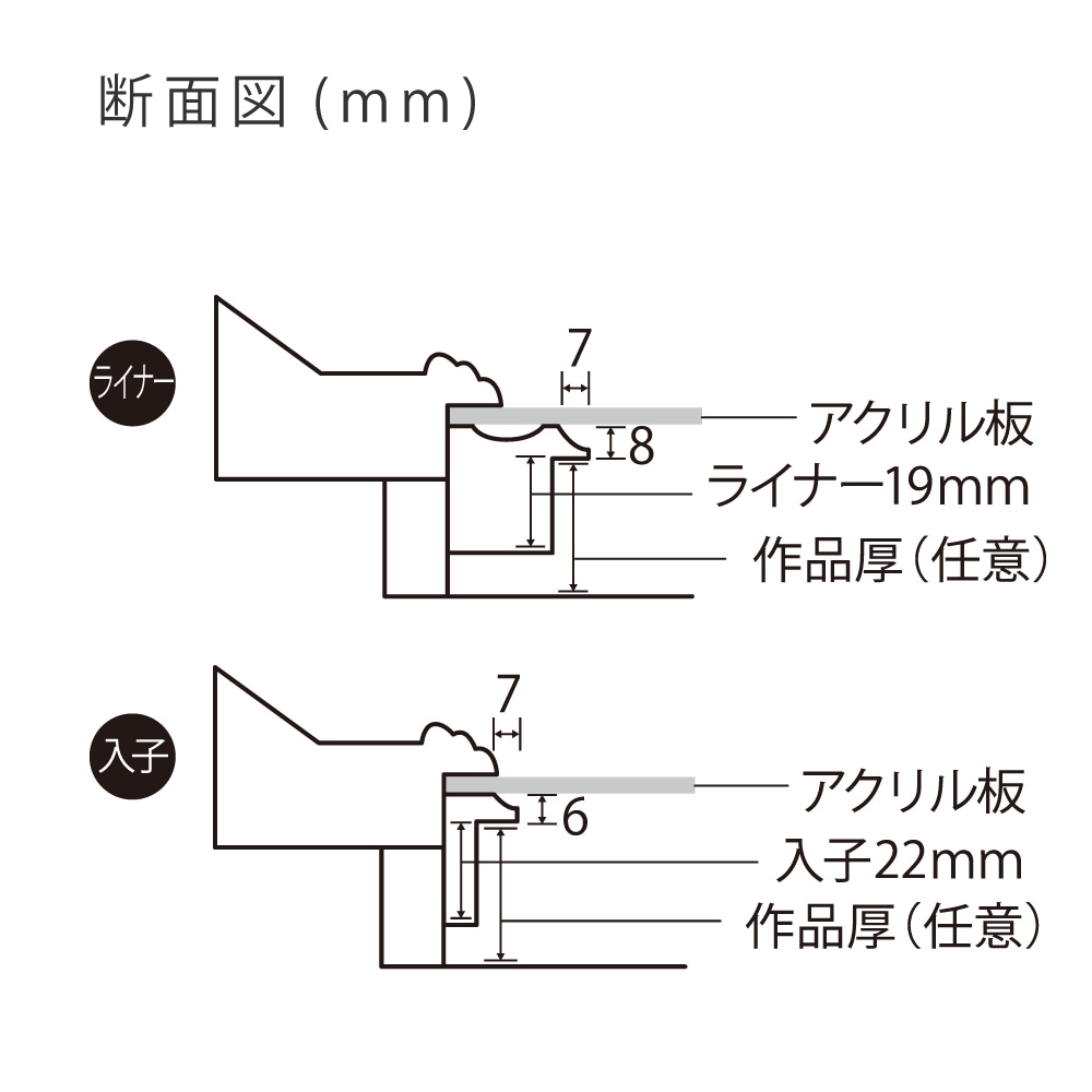 MRN-A3006-E アイボリー　[油彩額縁/UVカットアクリル]　SN280/W51