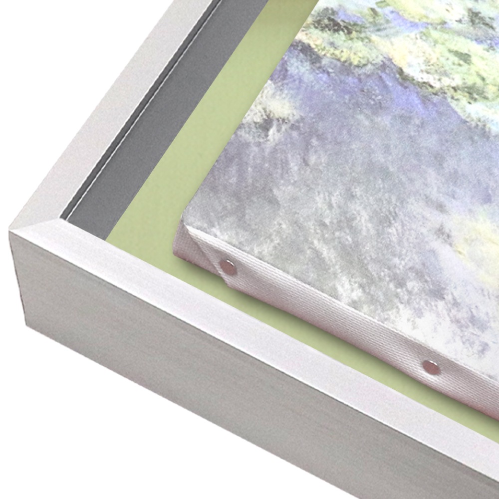 MRN-A4019-C シルバー×グリーン(布)  　[油彩額縁/UVカットアクリル]　SN200/W10