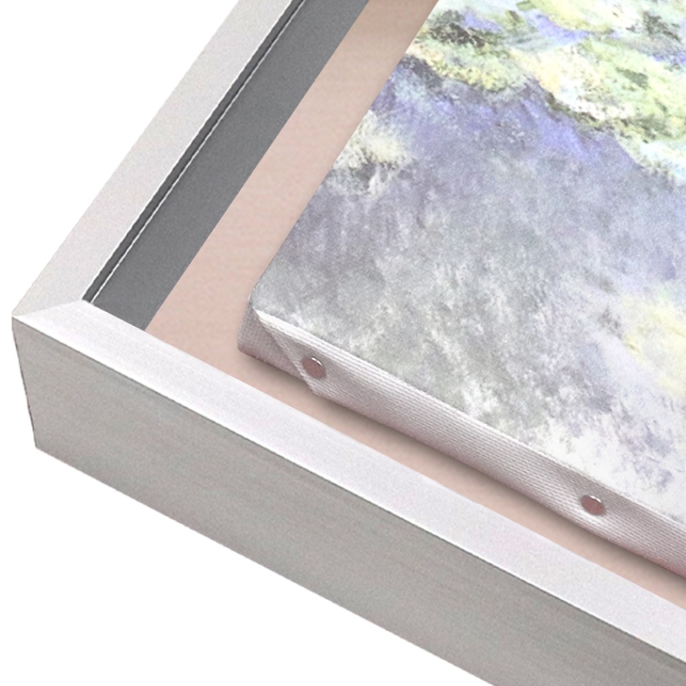 MRN-A4019-C シルバー×ピンク(布)  　[油彩額縁/UVカットアクリル]　SN200/W10