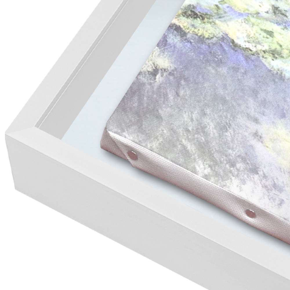 MRN-A4019-C ホワイト×ブルー(布)  　[油彩額縁/UVカットアクリル]　SN200/W10