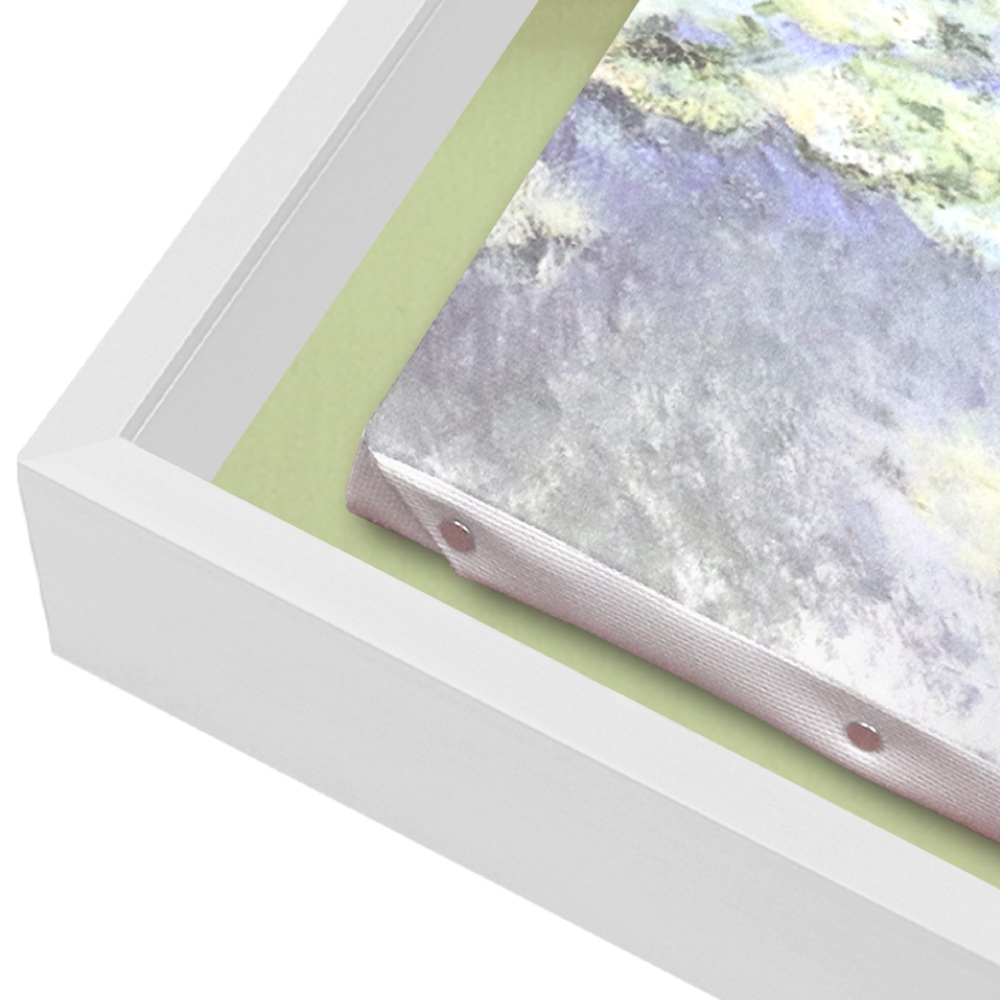 MRN-A4019-C ホワイト×グリーン(布)  　[油彩額縁/UVカットアクリル]　SN200/W10