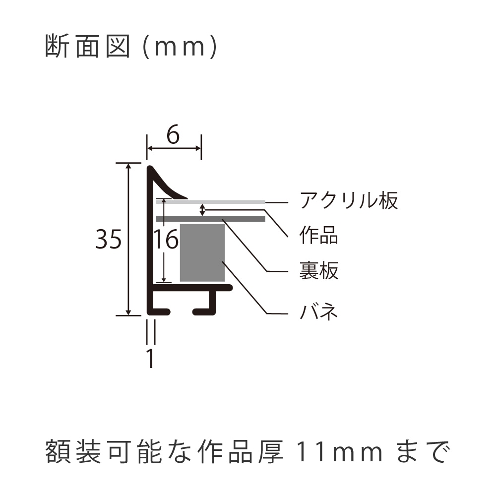 MRN-D4104-D シルバー　[デッサン額縁/UVカットアクリル]　SN250/W6