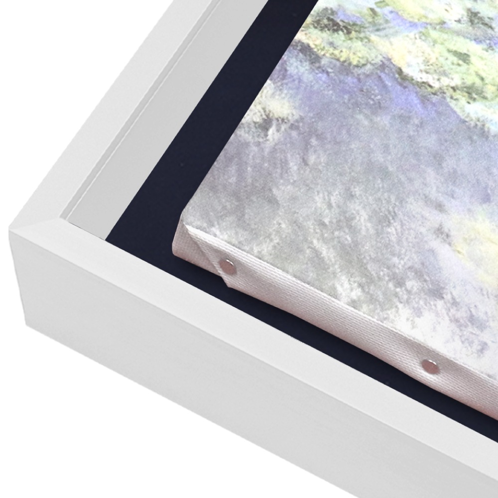 MRN-A4019-C ホワイト×ネイビー(布)  　[油彩額縁/UVカットアクリル]　SN200/W10