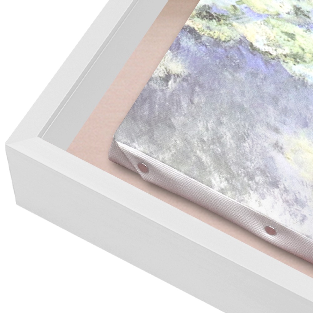 MRN-A4019-C ホワイト×ピンク(布)  　[油彩額縁/UVカットアクリル]　SN200/W10