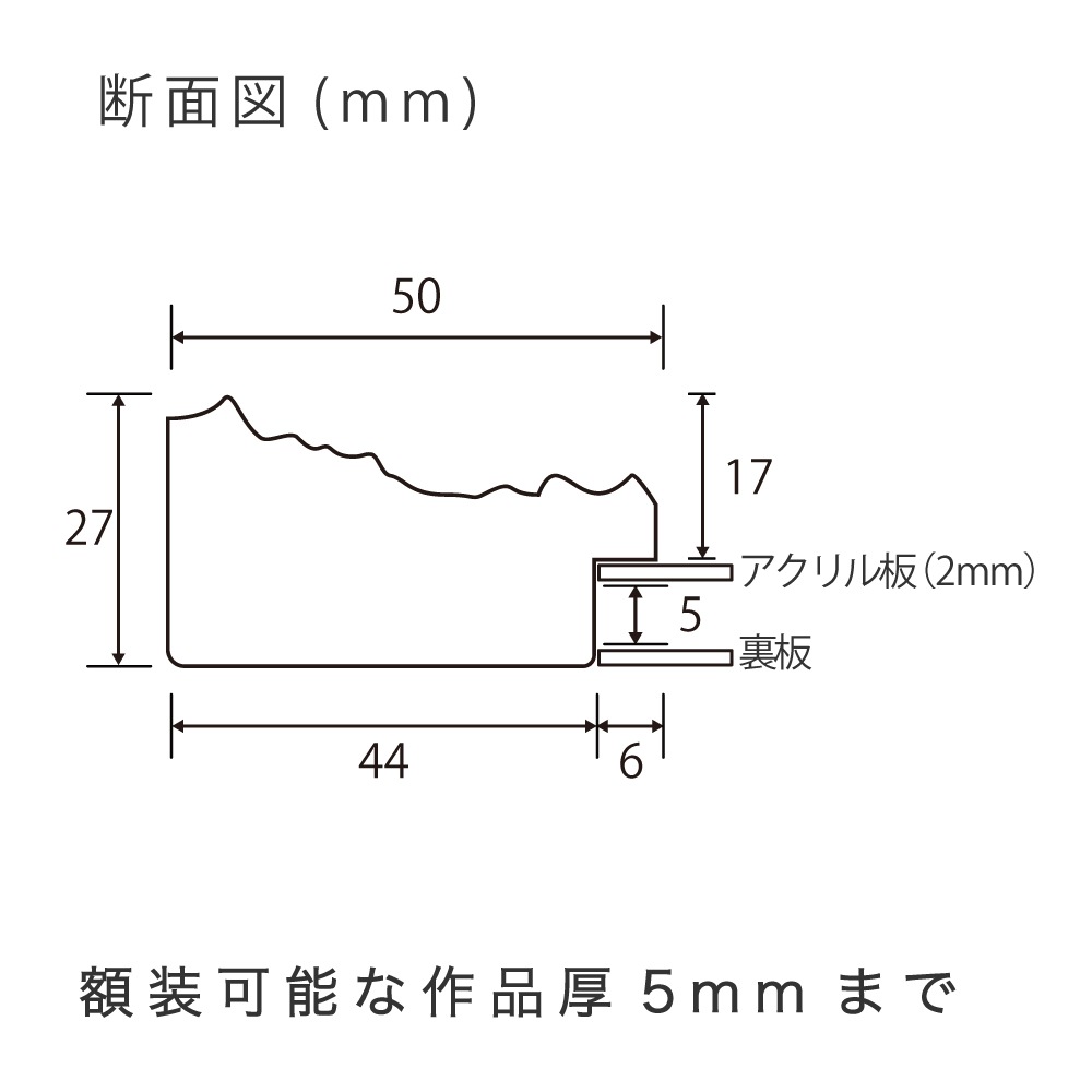 MRN-D5529-D ゴールド　[デッサン額縁/UVカットアクリル]　SN220/W50