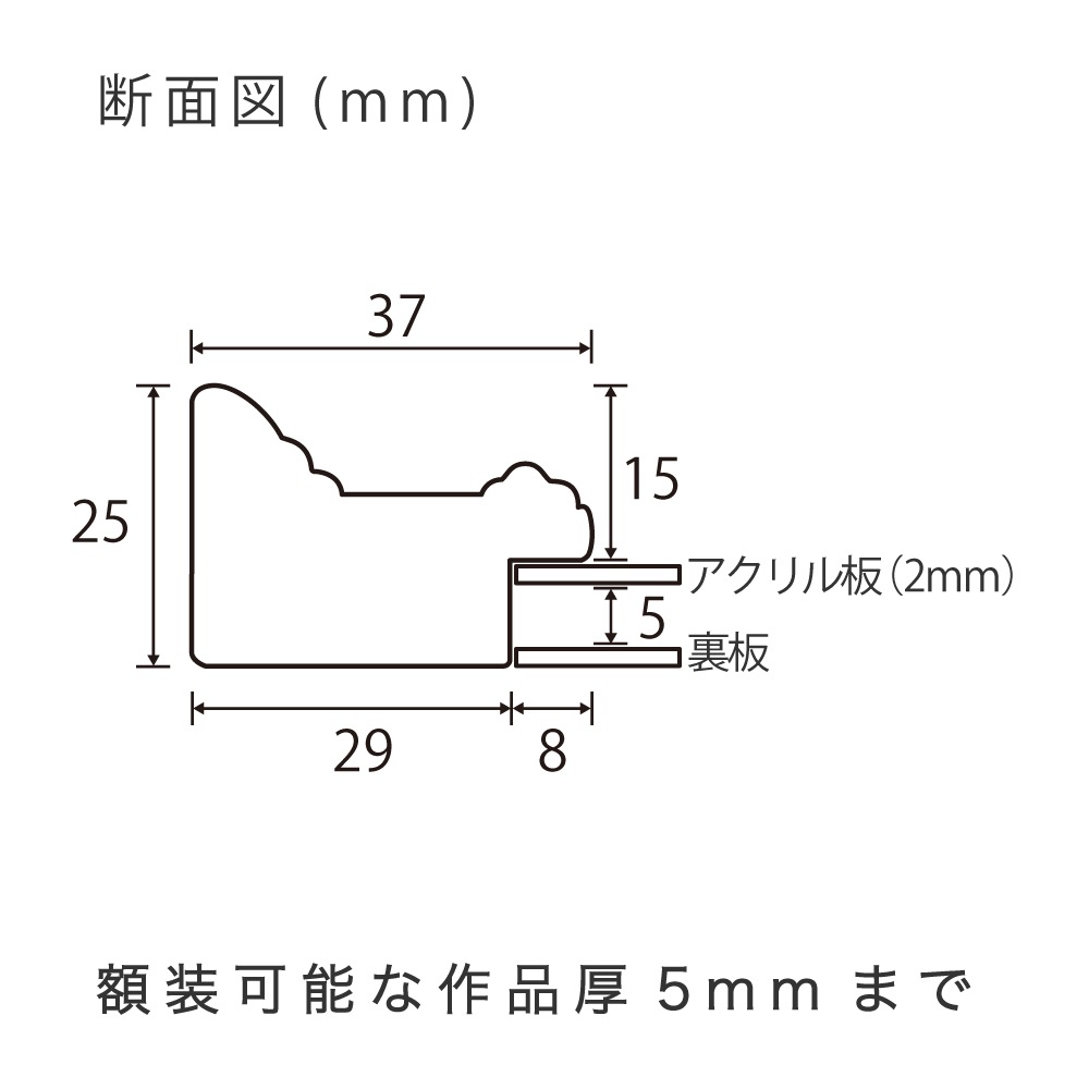 MRN-D5003-D シャンパンゴールド　[デッサン額縁/UVカットアクリル]　SN200/W37