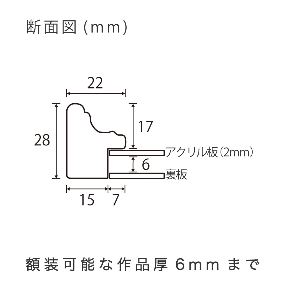 MRN-D5008-C シャンパンゴールド　[デッサン額縁/UVカットアクリル]　SN150/W22