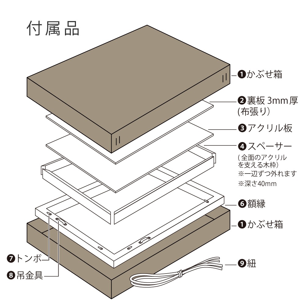 MRN-A5510-C 無垢×ラベンダー(布) 　[油彩額縁/UVカットアクリル]　SN220/W23