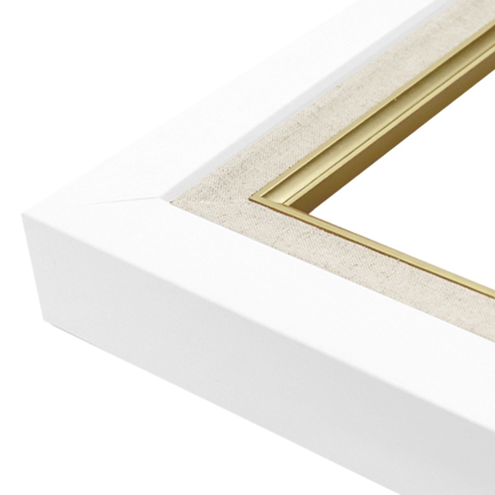 MRN-A6010-G ホワイト 　[油彩額縁/UVカットアクリル]　SN340/W38