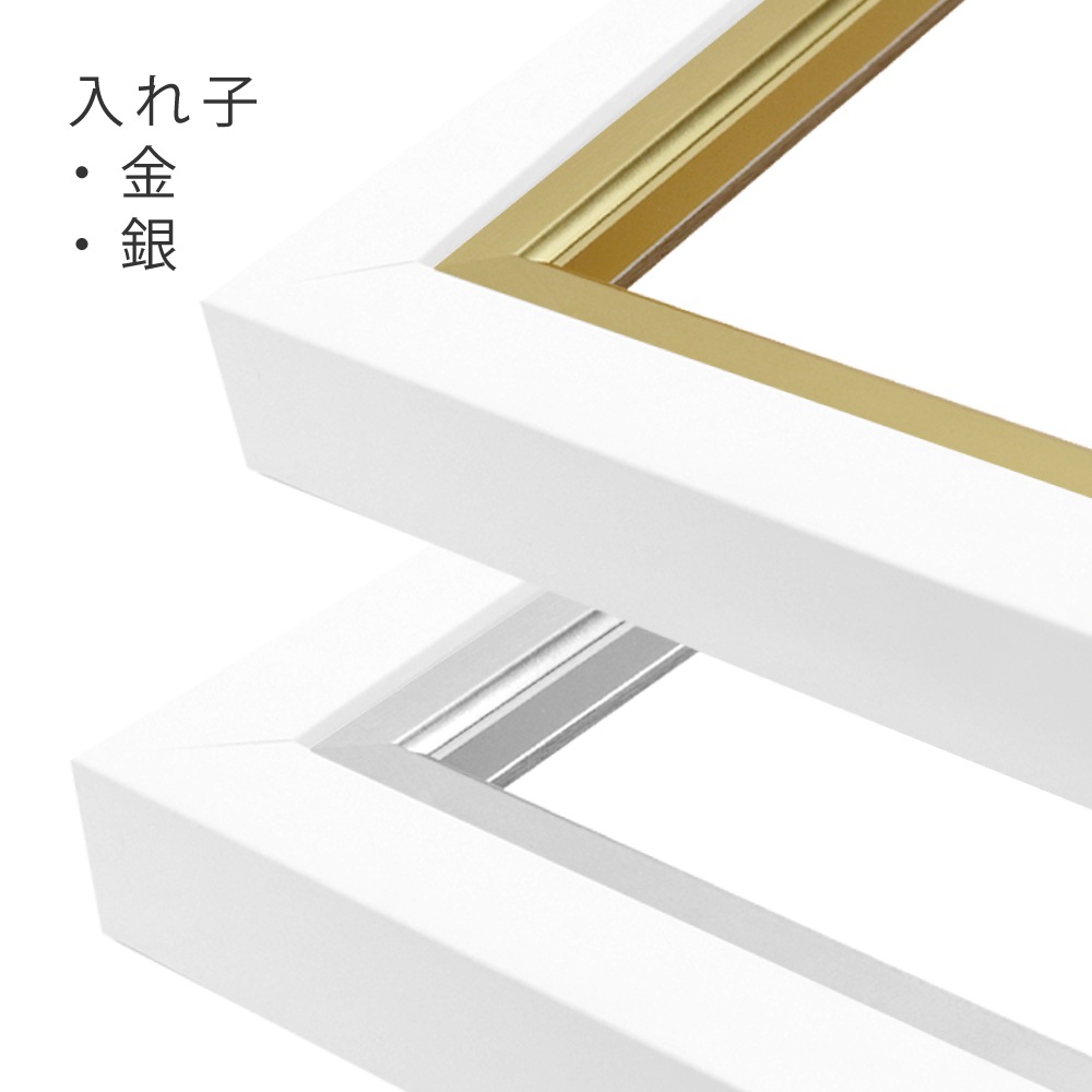 MRN-A6010-G ホワイト 　[油彩額縁/UVカットアクリル]　SN340/W38