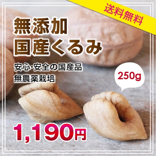 送料無料】国産 無添加くるみ（クルミ・胡桃・ナッツ）250g | すべての