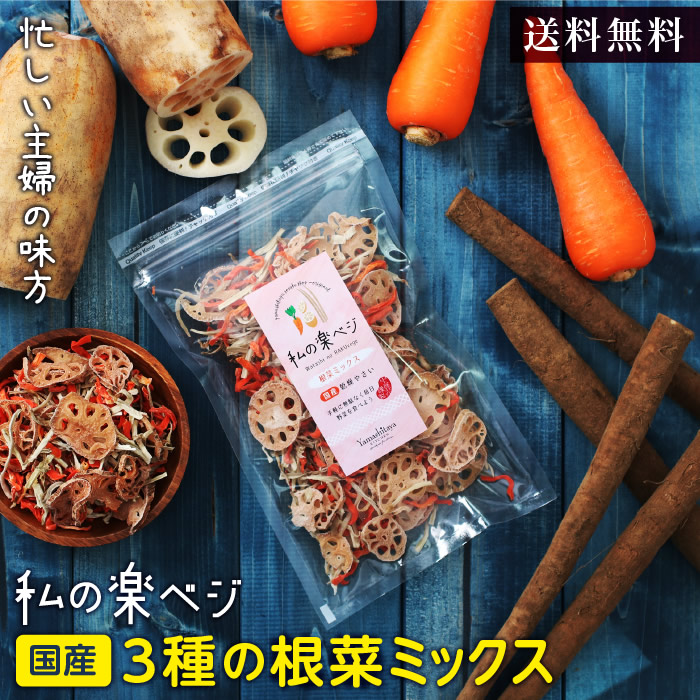 送料無料】国産 私の楽ベジ 根菜ミックス 100g 3種の国産野菜 乾燥野菜