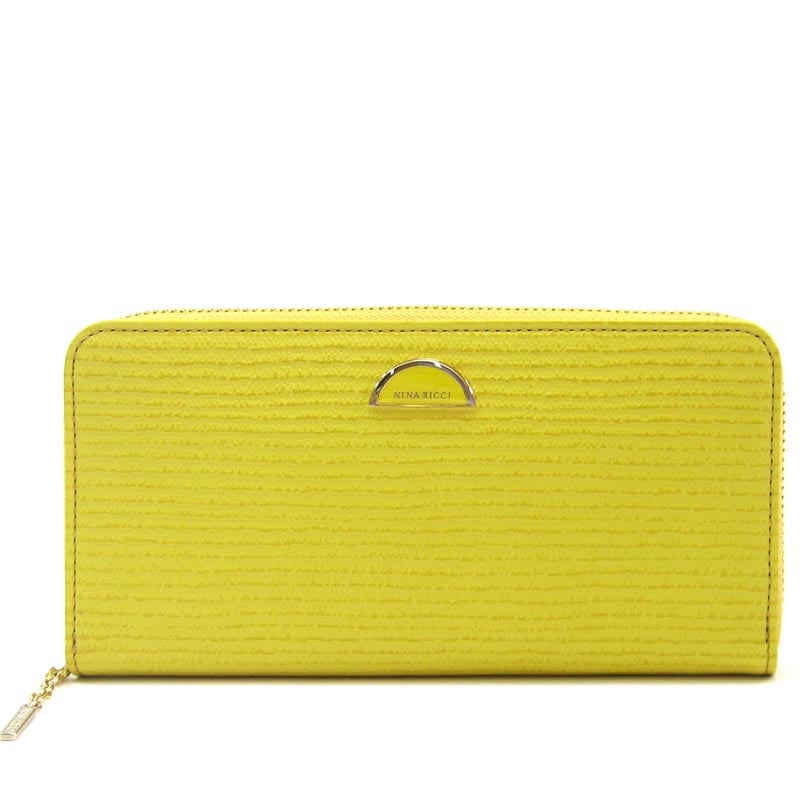 【未使用】ニナ ニナリッチ ラウンドファスナー 折財布 イエロー 黄色 ニナ ニナ リッチ NINA NINA RICCI ラウンドファスナー折財布