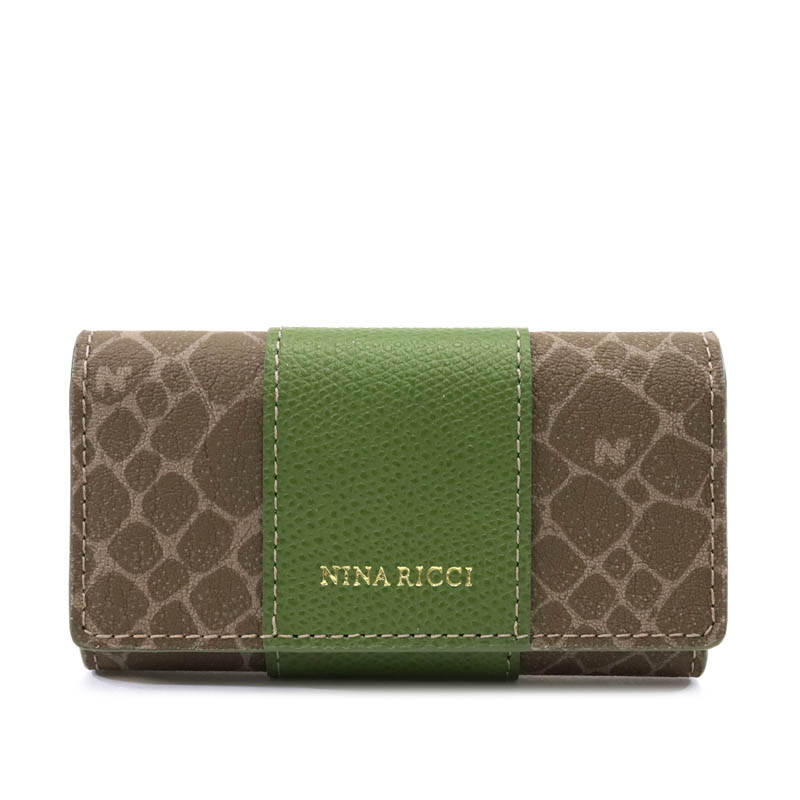 NINA RICCI キャリーケース　美品　鍵付き ニナ リッチ】 グレインヌーボー パース キーケース [85-8015]／カーキ