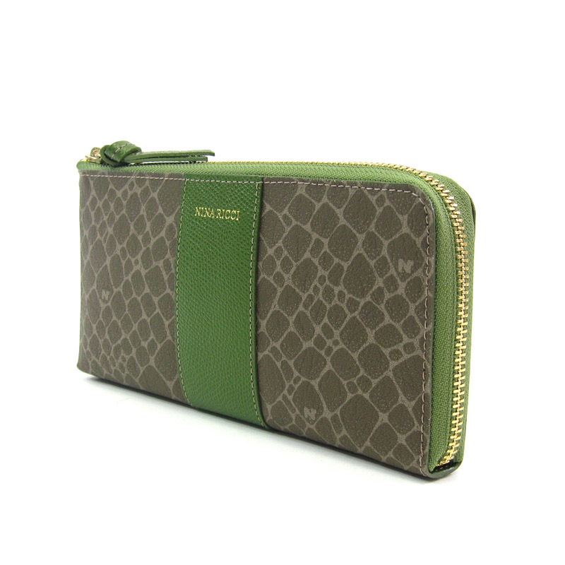 ニナ リッチ】 グレインヌーボー パース L字ファスナー長財布 [85-8007