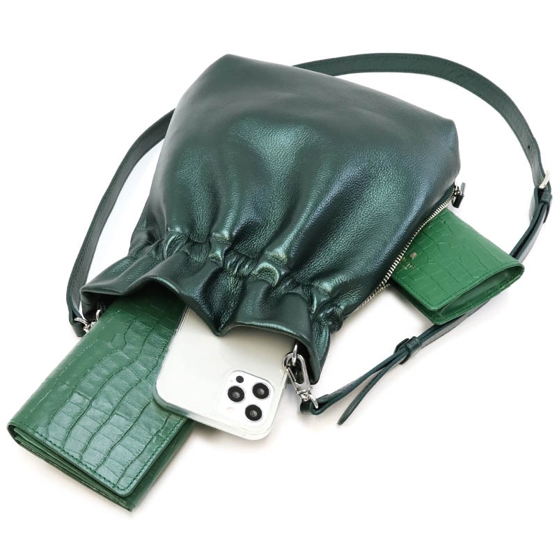 ショゾン】 コン 巾着ショルダーバッグ [11-2650] ／ グリーン