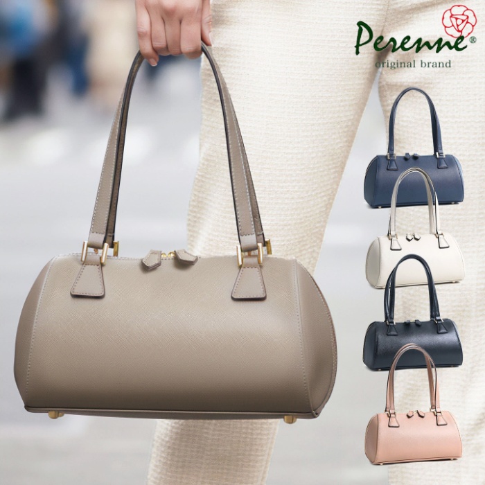 PERENNE ペレンネ ハンドバッグフォーマル 筒型ゴールド金具