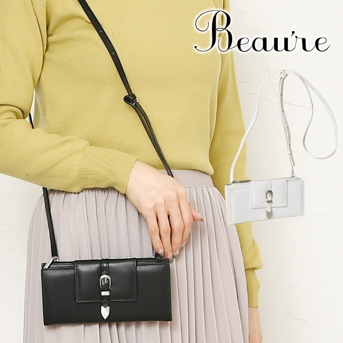 Beaure ヴュレ レディースバッグ 本革 牛革 スマホウォレットショルダーバッグ B-23435