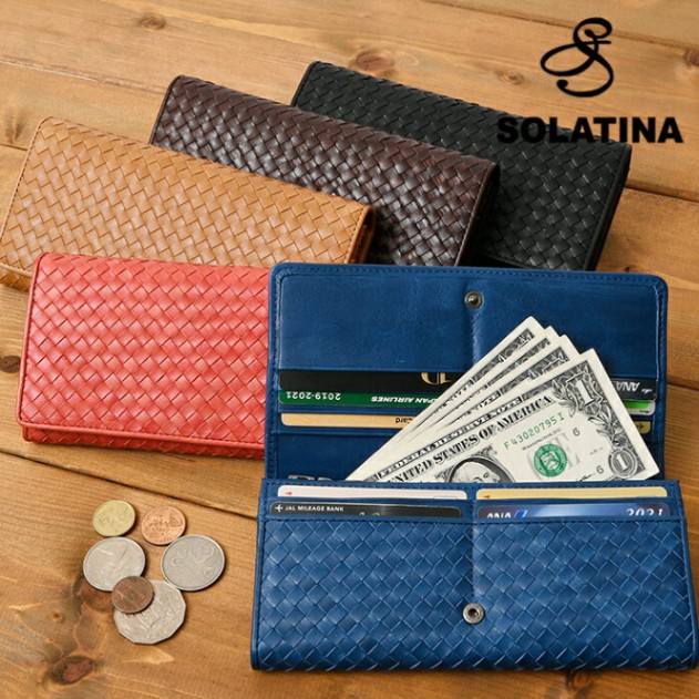 SOLATINA(ソラチナ) SW-36091 メンズ 本革 かぶせ蓋 馬革  ホース メッシュ長財布