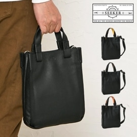 SEEKER シーカー SKB-PL03 本革牛革 ソフトシュリンクレザーメンズレディーストートバッグ