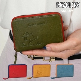SNOOPY スヌーピーレディース 本革牛革PEANUTS ピーナッツ BEAGLE SCOUTS ビーグル スカウトミニ財布ショートウォレット 73069