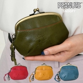 SNOOPY スヌーピーレディース がま口財布 牛革 本革 がまくち財布 小銭入れ PEANUTS ピーナッツ BEAGLE SCOUTS ビーグル スカウト レザーウォレット  73071