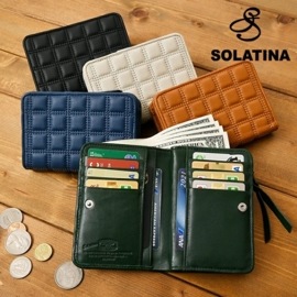 SOLATINA (ソラチナ) SW-39116 メンズ財布 二つ折りＬ字ファスナー短財布 本革 羊革 シープレザー キルティング 財布 