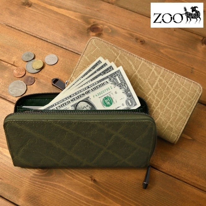 ZOO(ズー) ZLW-139 象革 レザーエレファント ラウンドファスナー 長財布