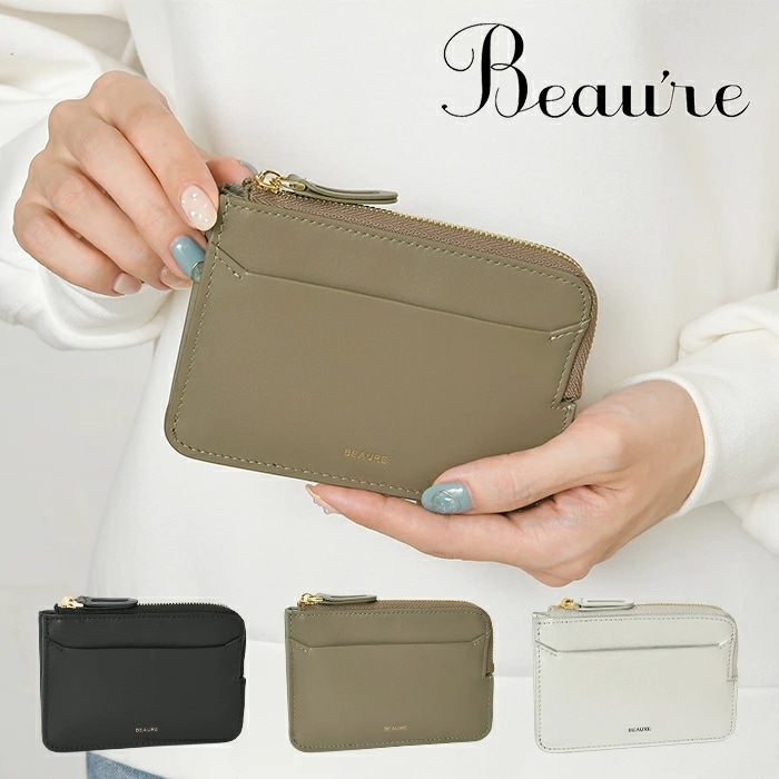Beaure ヴュレ レディース 短財布 本革 牛革 レザー キーリング付フラグメントケース 財布 B-24300