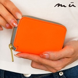 mu (ムー) レディース ミニ財布 75035 蛍光カラー マルチカラー財布 レザー サイフ 鞄 牛革 レザー ウォレット