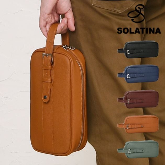 SOLATINA (ソラチナ) SBI-00015 本革牛革 シュリンク調 本革 スクエア型 クラッチバッグハンドセカンドバッグ 