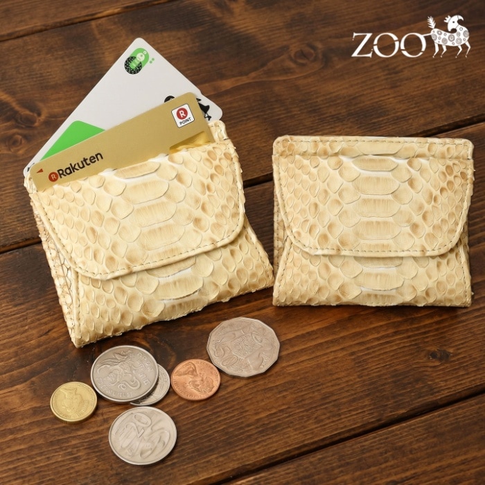 ZOO ズー 日本製 ZMM-013 ヘビ革 短財布 ダイヤモンドパイソン カードケース コインケース 蛇 スネーク 本革 パイソン革 サイフ 鞄 財布