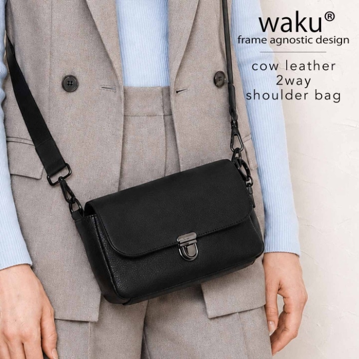 本革 waku ワク WK-0120 ソフト ショルダーバッグ 肩掛け 斜め掛け ユニセックス レザーバッグ 