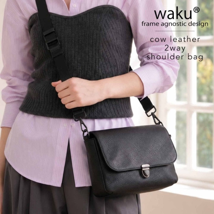 本革 waku ワク WK-0121 ソフト ショルダーバッグ 肩掛け 斜め掛け ユニセックス レザーバッグ 