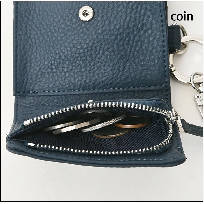 waku ワク WKW-0007 ソフト 本革 カウレザー三つ折り短財布 コンパクトウォレット 