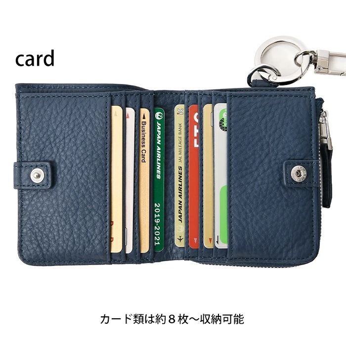 waku ワク WKW-0008 ソフト 本革 カウレザー二つ折り短財布 コンパクトウォレット 