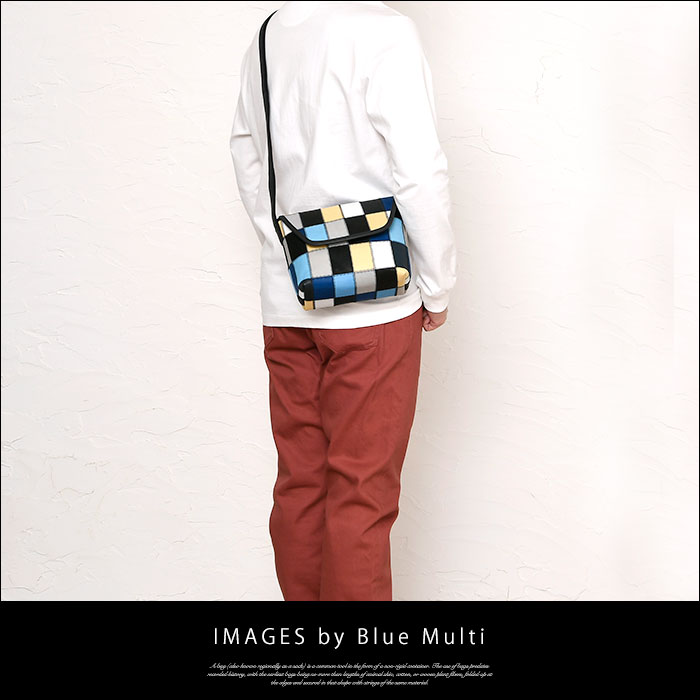 TRION トライオン メンズ レディース DPC272M 本革 A5 マルチカラー Sサイズ パッチワークシリーズ  ショルダーバッグ