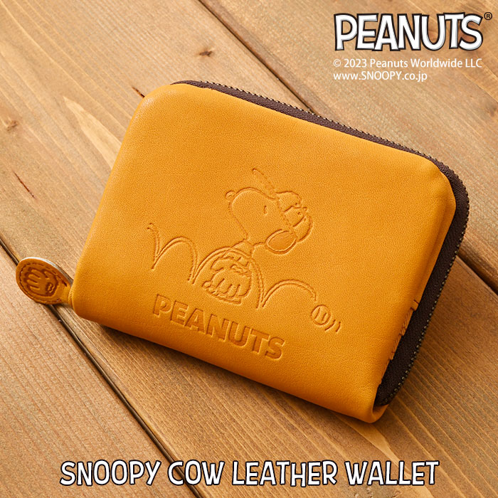 SNOOPY スヌーピーレディース PEANUTS ピーナッツ財布 二つ折りラウンドファスナー小銭入れショートウォレット 73017