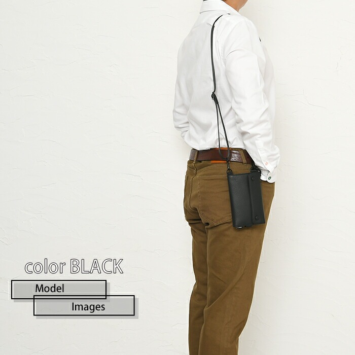 waku ワク WK-0071 ソフト 本革 長財布＆スマホ収納ショルダーバッグ ユニセックス コインケースプレゼント付き